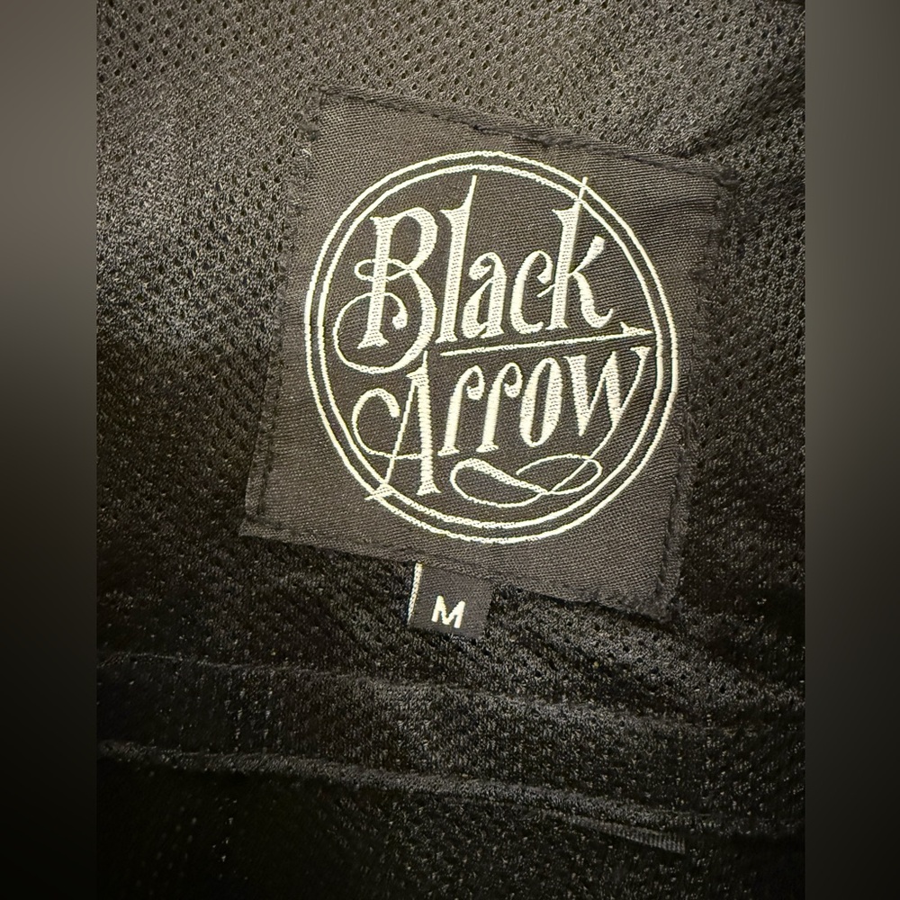 Black Arrow Motorcycle Black Leather Jacket - Picture 9 of 12